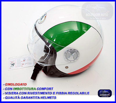Casco Bandiera Italia Tricolore Jet Taglia XL per Scooter Moto Vespa  Omologato | eBay