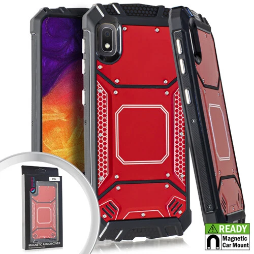 For Samsung Galaxy A10E Metal Back Plate Hybrid Magnetic Armor