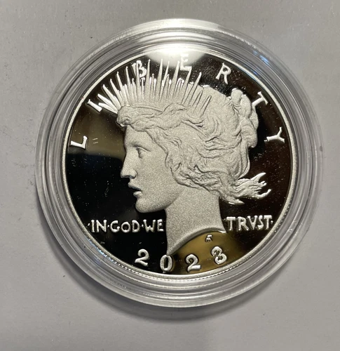 2023 PROOF PEACE SILVER DOLLAR COIN w/Box and COA