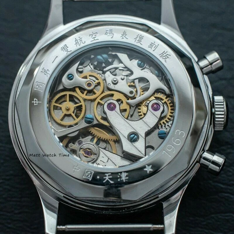 Seagull 1963 ST1901 Venus 38mm Chronograph Sapphire, Display Back, 2 Straps BNIB - image 4 of 4