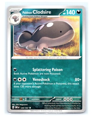 Paldean Clodsire 129/197 - Obsidian Flames - Uncommon - Pokemon