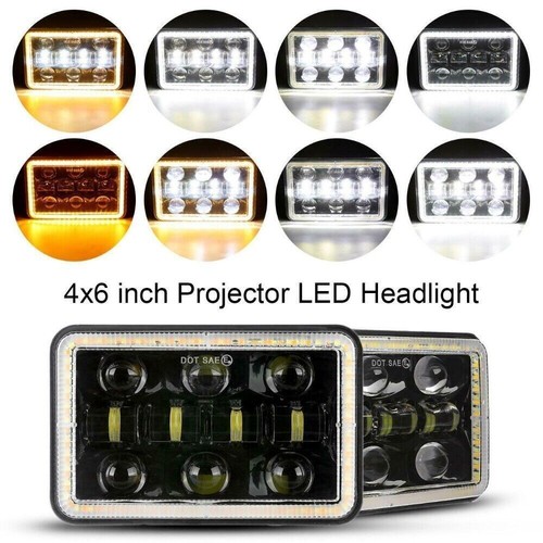 4x6" Rectangle Angel eye Headlight Projector Hi Lo Beam DRL for XR400R Nighthawk - Picture 9 of 11