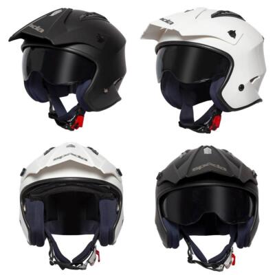 Spada Rock Jethelm Trials Off Road Motorrad Bike Sturzhelm schwarz weiß