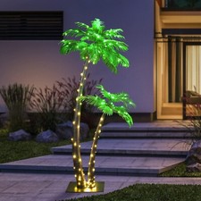 Lighted Palm Tree 6FT 4FT Artificial Palm Tree Decor for Outdoor 184 LED Ligh...