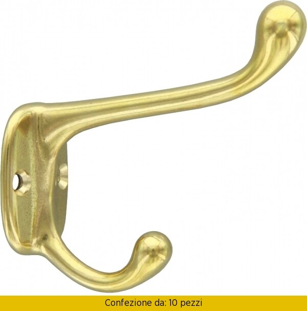 Set 10 Ganci Appendiabiti Classic 78x75 mm Ottone Lucido NBrand