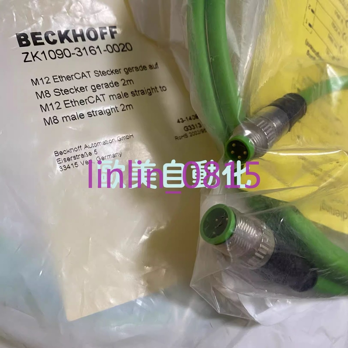 1Pcs New BECKHOFF ZK1090-3161-0020 cable M8 M12 two male | eBay