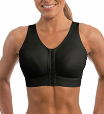ENELL LITE NL101 sz 5 Bust 47-51"/Rib 39-42" MED LOW IMPACT BLACK SPORTS BRA