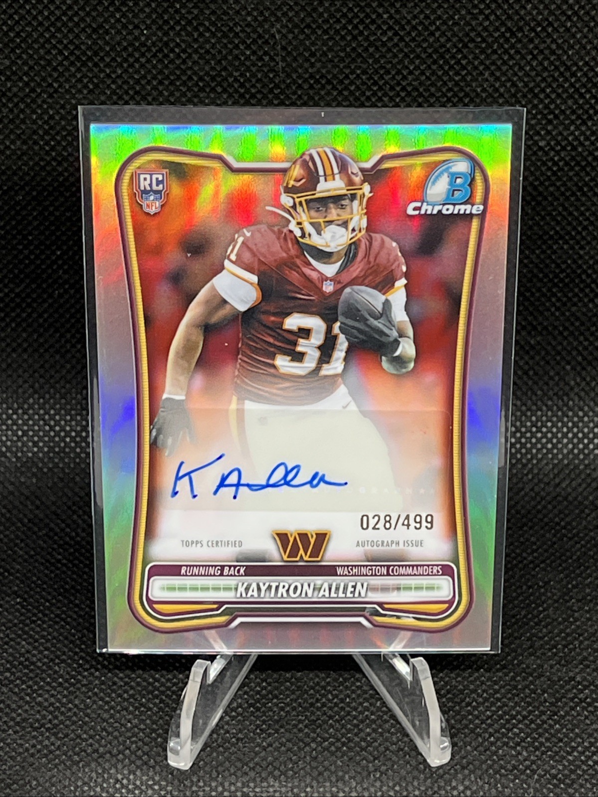 2026 Bowman Chrome Football Kaytron Allen Rookie Autograph Refractor /499