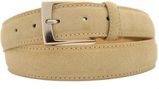 Italian suede belt men's women's belt beige belt taupe 3.5 cm wide
