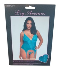 Leg Avenue 2Pc Plus Sz Stretch Cami Garter G-string. 1x/2x