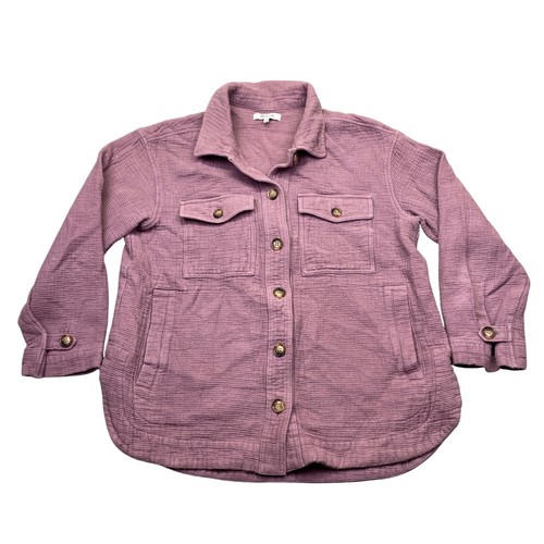 Madewell Waffleback Branner Shirt MWL Airyterry Shacket Mauve Purple NC802 Sz M