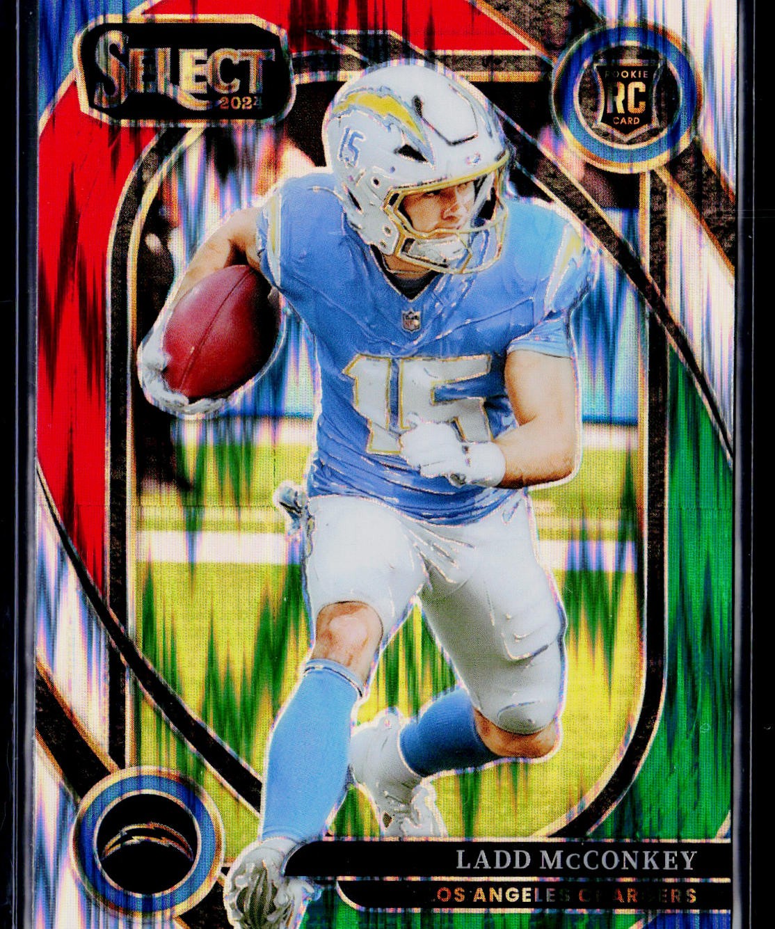 2024 Panini Select #268 Ladd McConkey Green and Red Shock H2