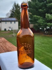 Old Near Attic Golden Amber I. Joseph Pittsburgh Pa.  Blob Top Beer Soda Bottle