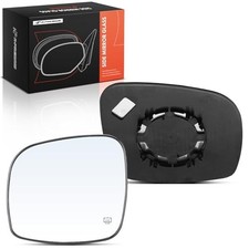 Left Driver Side Heated Mirror Glass with Backing Plate - Compatible with