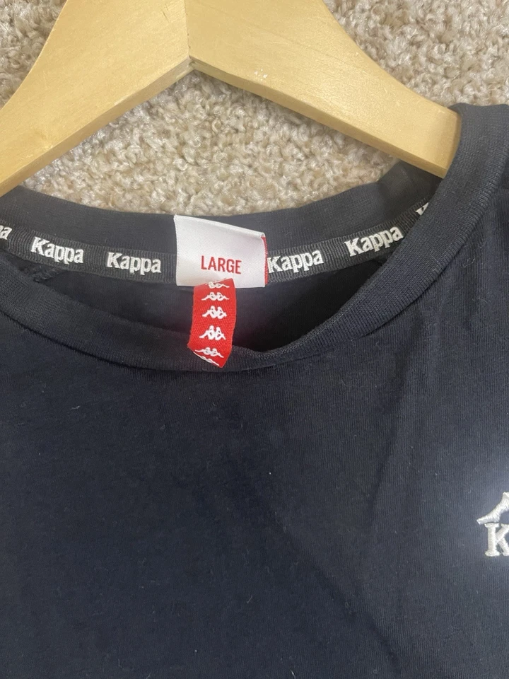 Camiseta De Colección Y2K Kappa Para Hombre Grande Desteñida Deletreada Logo Grabado Fútbol Manga Larga Foto 4 de 4