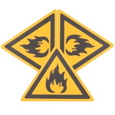  3pcs Caution Flammable Hazard Sticker Flammable Warning Sticker Caution Sign