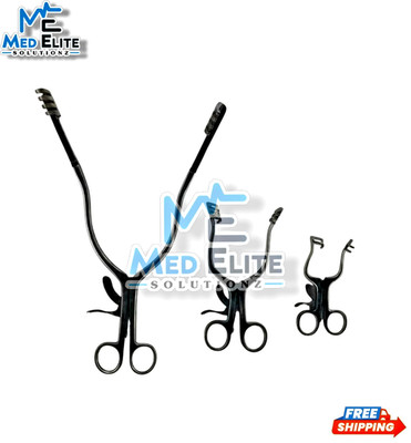 3 PCS Beckman Adson Self Retaining Retractor Blunt Prongs Surgical Instrument