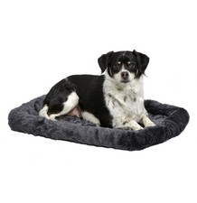 New World Dog Bed   Gray Faux Fur Bolster, Ultra-Soft and Machine Washable