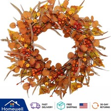 Vibrant 22-Inch Fall Wreath for Indoor/Outdoor Use - Perfect Thanksgiving Decor