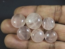 13-17 MM Natural Rose Quartz Round Cabochon Loose Gemstone 6Pcs Lot 62Cts. B671