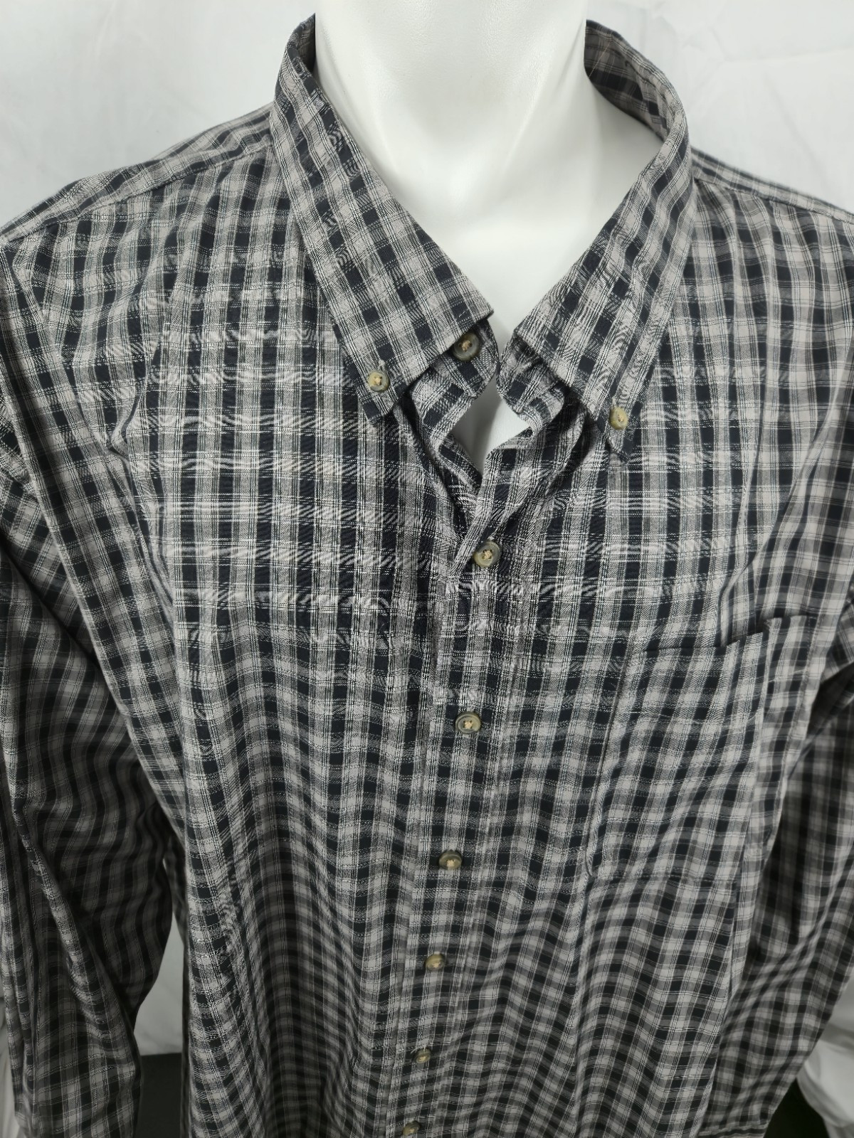 HB Big&Tall 5XL  Men's Shirts  Black Multi Plaid Button Down Collar