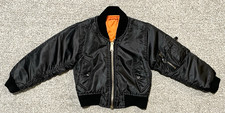 Rothco MA-1 Flyers Flight Jacket Kids Youth Size XS Black Orange Bomber USAF