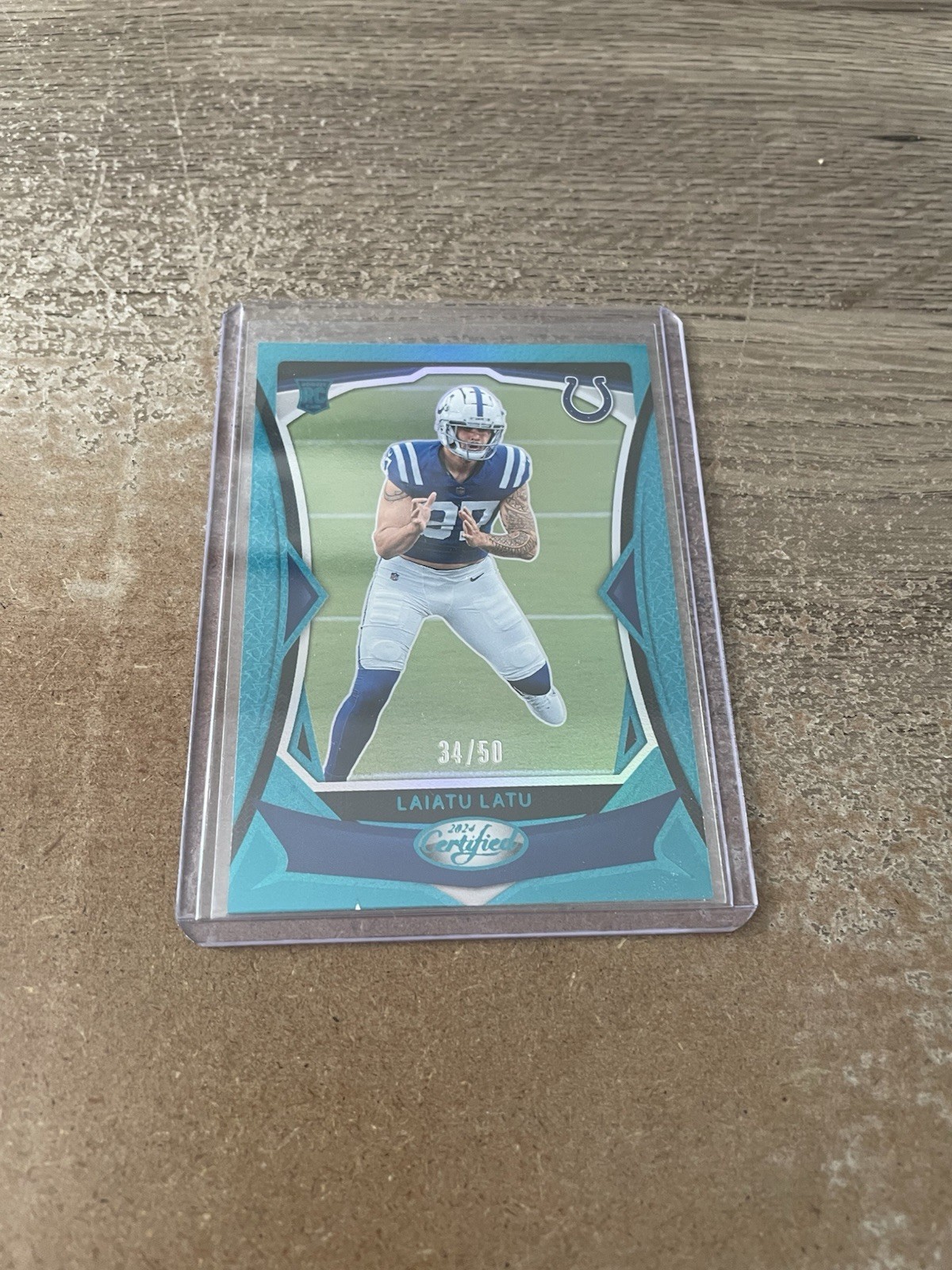 2024 Panini Certified #111 Laiatu Latu Mirror Aqua Rookie RC #/50 Colts