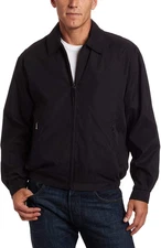 London Fog Jacket Mens XL Black Full Zip Lightweight Windbreaker Golf Casual NWT