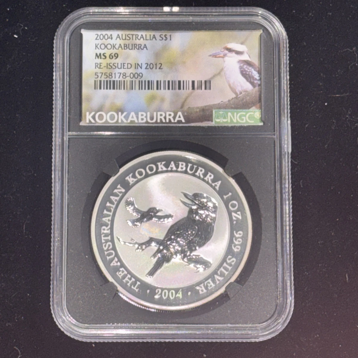 Australian Kookaburra NGC Grade MS 69 Silver Bullion Coins for