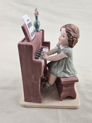 Bessie Pease Gutmann Collectable Girl Playing Piano Porcelain Figure, 1985
