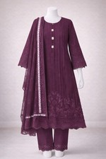 3-Piece Embroidered South Asian Shalwar Kameez Party/Casual Outfit Size Medium