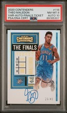 2020 CONTENDERS VAR-AUTO-FINALS TKT #118 THEO MALEDON RC 29/49 PSA 8 AUTO 10