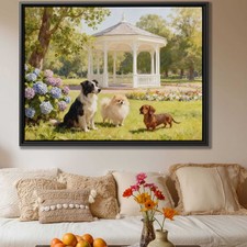 Border Collie Dog Artwork Oil Painting Canvas Wall Art for Living Room Decor