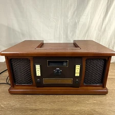 Innovative Technology ITVS-750 Wooden Turntable CD Cassette Radio NOT TESTED