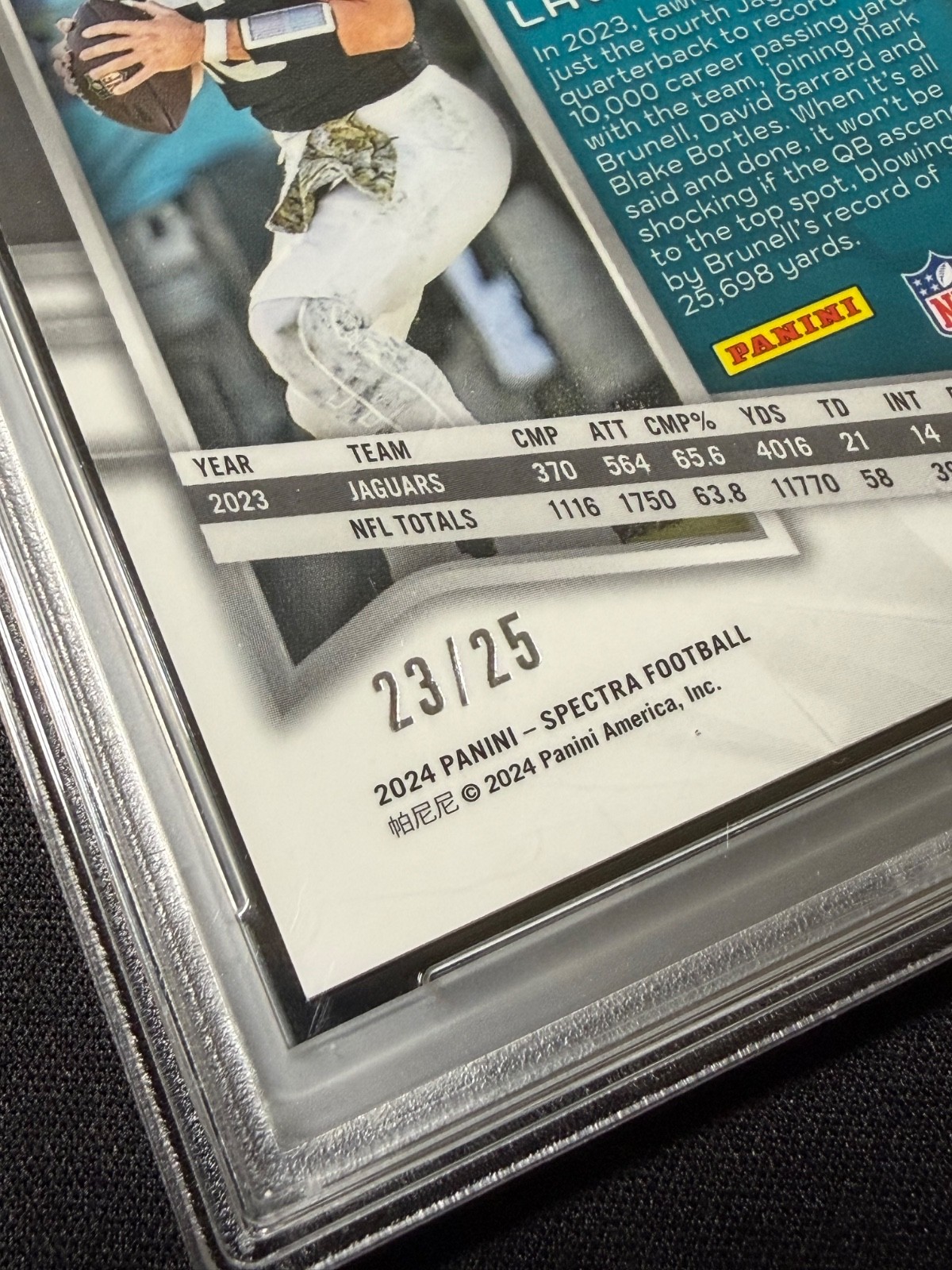 2024 Panini Spectra Meta /25 TREVOR LAWRENCE #50 Meta Prizm PSA 10 GEM Jaguars view 4