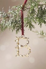 Anthropologie Aurelia Gold Pearl Monogram Letter B Initial Ornament NWT