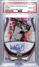2023 Topps Chrome Black Ivory Red Trim #WCA-I Ichiro PSA 10 GEM MINT Auto 05/05 