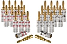 Poppstar 24x High End Bananenstecker Bananas für Lautsprecherkabel bis 6 mm²