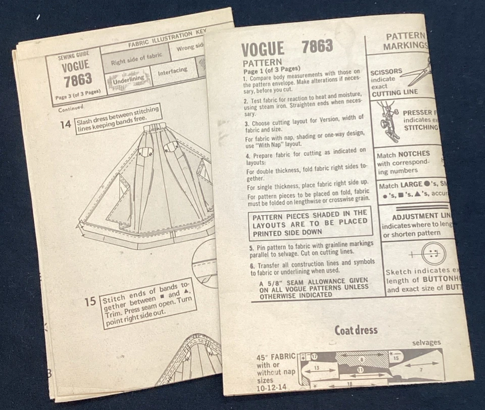 De colección finales de 60' patrón Vogue 7863 (14/36/38) - envío gratuito Foto 4 de 4