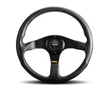 Momo Tuner Steering Wheel 350 Mm - Black Leatherred Stitchblack Spokes