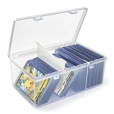 Trading Card Storage Box with 2 Dividers,Toploads Storage Box Plastic Baseball