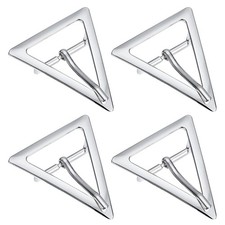 4Pcs 1.3" Single Prong Belt Buckle Triangle Center Bar Buckles for Belt, White