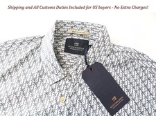 Scotch  Soda Ams Couture Men's Shirt M White Palm Pattern Cotton Long Sleeves