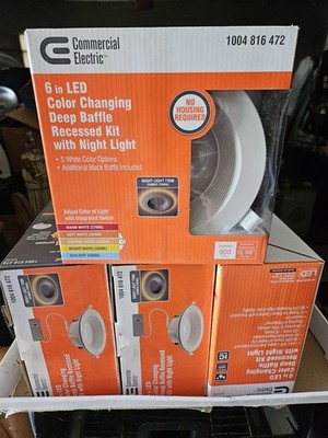 Commerical Electric 6'' Canless LED Recessed  W/ Night Light Lot of 4
