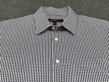 Ben Sherman Button Up Long Sleeve Shirt Mens Size 15 32-33 M Blue  Black Plaid