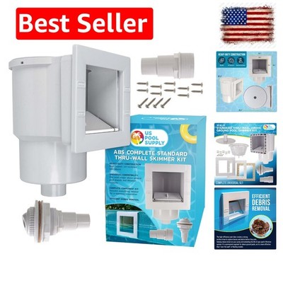 Standard Thru-Wall Above Ground Pool Skimmer Kit - ABS Construction, Complete...