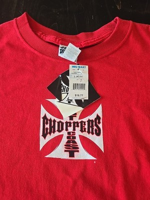 Vintage Y2K West Coast Choppers Shirt Size L Red WCC Jesse Who