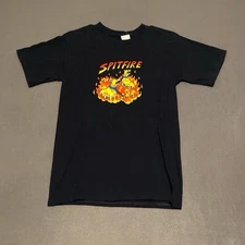 Hard Y2K Black and Orange Men’s Spitfire Graphic Tee Shirt