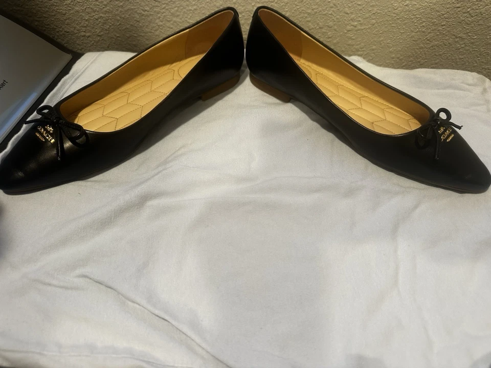 Coach Women's Annabel Black Leather Ballet Flats Pointed Toe Size 7B - Image 3 of 4