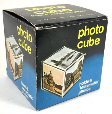 Vtg 4  Photo Block Acrylic Cube Square Instamatic Photos   Hong Kong
